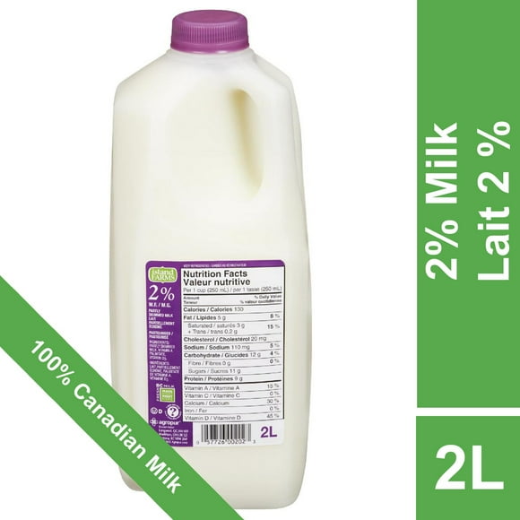 Island Farms 2% Partly Skimmed Milk, 2 L Jug