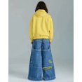 thumbnail image 1 of Pantalones vaqueros Retro con estampado de calavera bordado JNCO, pantalones vaqueros holgados Harajuku Hip Hop, pantalones vaqueros góticos para hombres y mujeres, pantalones anchos de cintura alta, 1 of 5