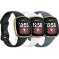 thumbnail image 1 of MYKOMI 3 Pack Compatible for Fitbit Versa 4 / Fitbit Versa 3 / Fitbit Sense 2 / Sense Watch Bands, Soft Silicone Replacement Strap for Versa 4 / Versa 3 Watch Band Women Men, 1 of 6