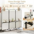 thumbnail image 3 of GOFLAME 3 Panel Room Divider with Storage Shelves, 6FT Folding Privacy Screen with Lockable Wheels, Portable Rolling Wall Divider, Freestanding Partition Screen for Room Separation, 3 of 7