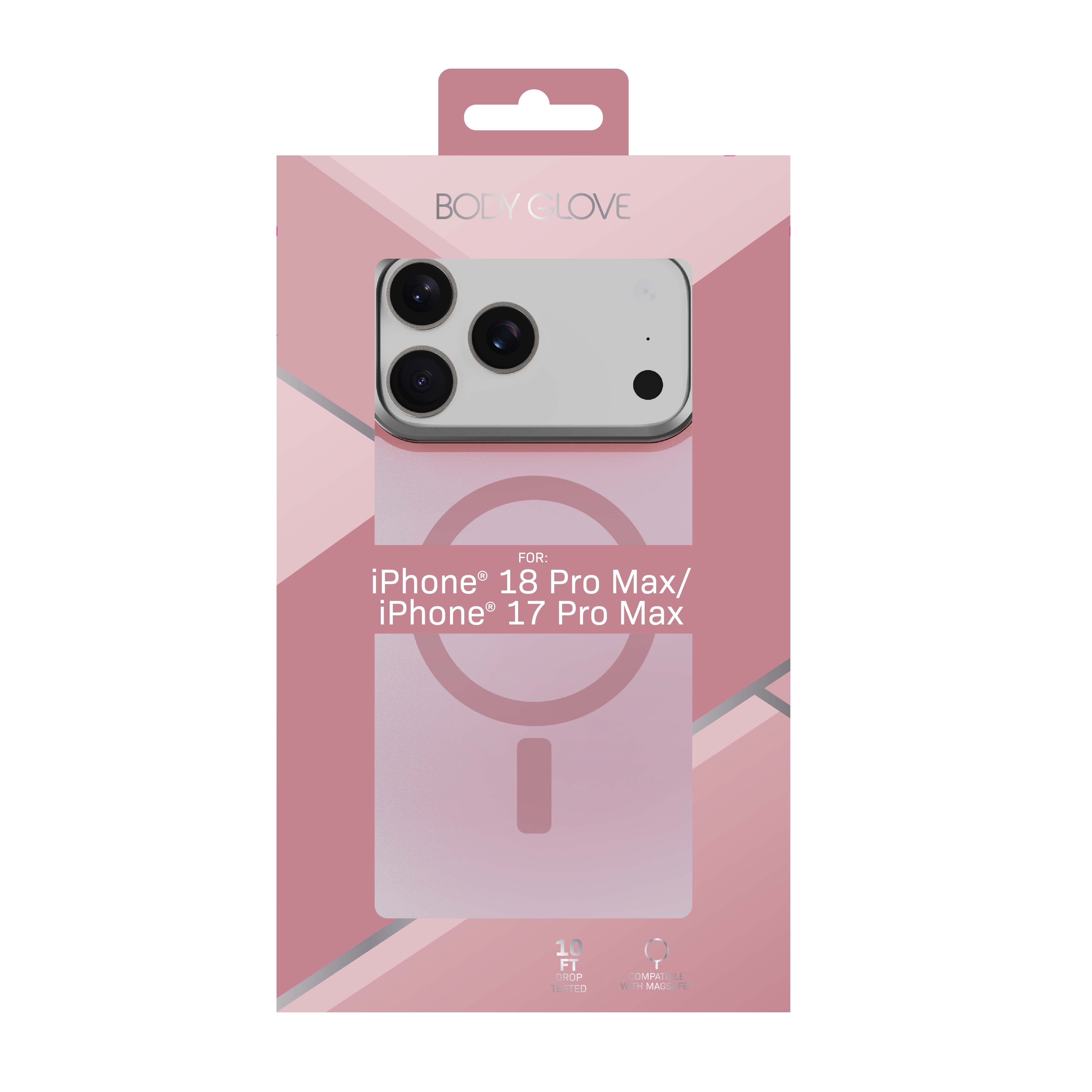 Body Glove Reflector Phone Case for iPhone 18 Pro Max / 17 Pro Max, MagSafe Compatible - Metallic Rose Gold