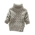 thumbnail image 1 of MODNTOGA Chandails Tricotés pour Garçons et Filles, Col Roulé, Automne Hiver, Doux et Chaud, Pull-Over (Gris, 2-3T), 1 of 4