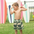 thumbnail image 4 of FORMRS Boys Swim Trunks Quick Dry Mesh Liner Boardshorts Sizes XS-XL, Green Abstract Shapes, 4 of 7