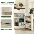 thumbnail image 3 of Uforic Freestanding Tilt Out Trash Storage Cabinet with Drawers & Doors, Kitchen Sideboard Cabinet for Double 10-gal Trash Bins Storage, White, 3 of 8