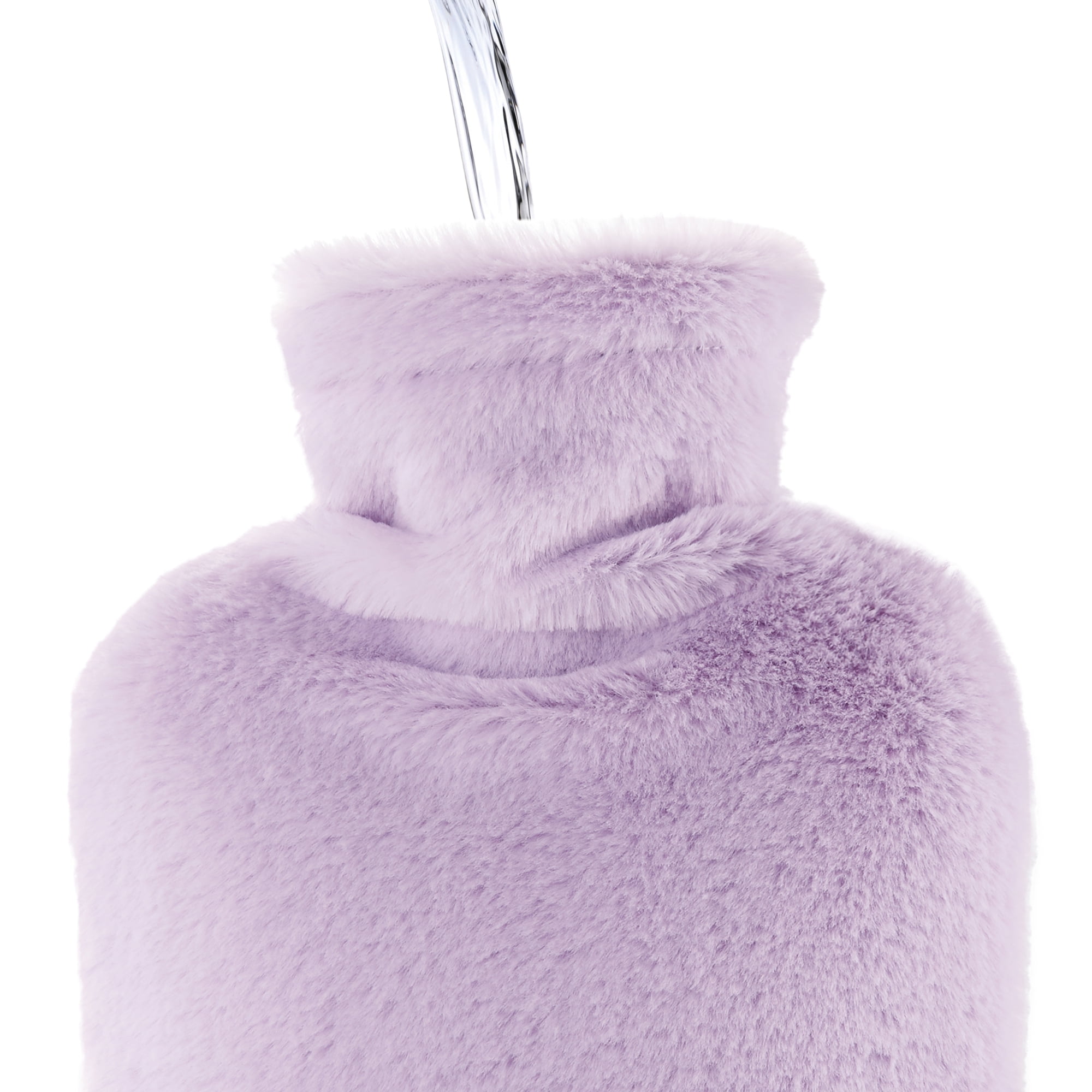 samply Hot Water Bottle with Fuzzy Cover, 2L Hot Water Bag, Purple