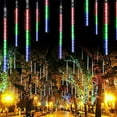 thumbnail image 2 of Morttic Meteor Shower Lights Outdoor, 19.7 Inches 8 Tubes 288 LED Snowfall Lights, Waterproof Meteor Christmas Lights, Hanging Falling Rain Lights for Tree Bushes Holiday Party Xmas Decoration, 2 of 6