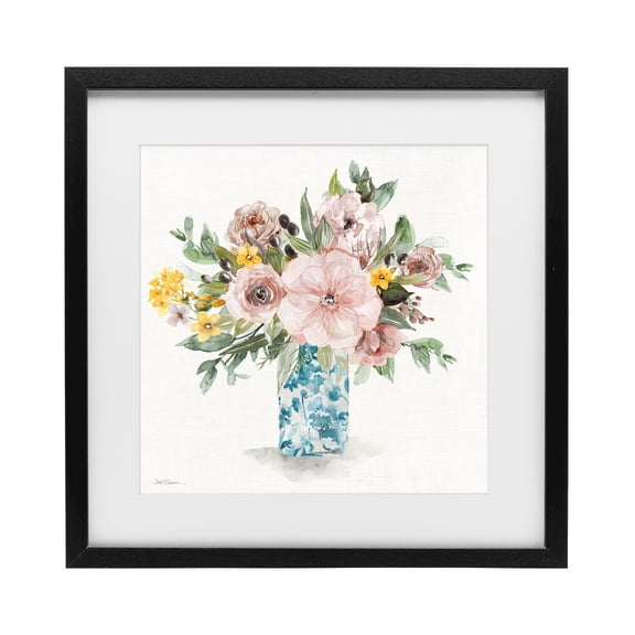Stupell Industries Summer Chinoiserie Vase Black Framed Print Under Glass, design by Carol Robinson
