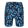 thumbnail image 4 of Yiaed Blue Butterfly Print Men's Swim Trunks with Lining Quick Dry Sports Shorts Beach Shorts Boardshorts-3X-Large, 4 of 5