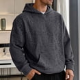 thumbnail image 7 of Yutgune Men's Heathered Oversized Pullover Hoodie, Heavyweight Long Sleeve Hooded Sweatshirt with Kangaroo Pocket, 7 of 7