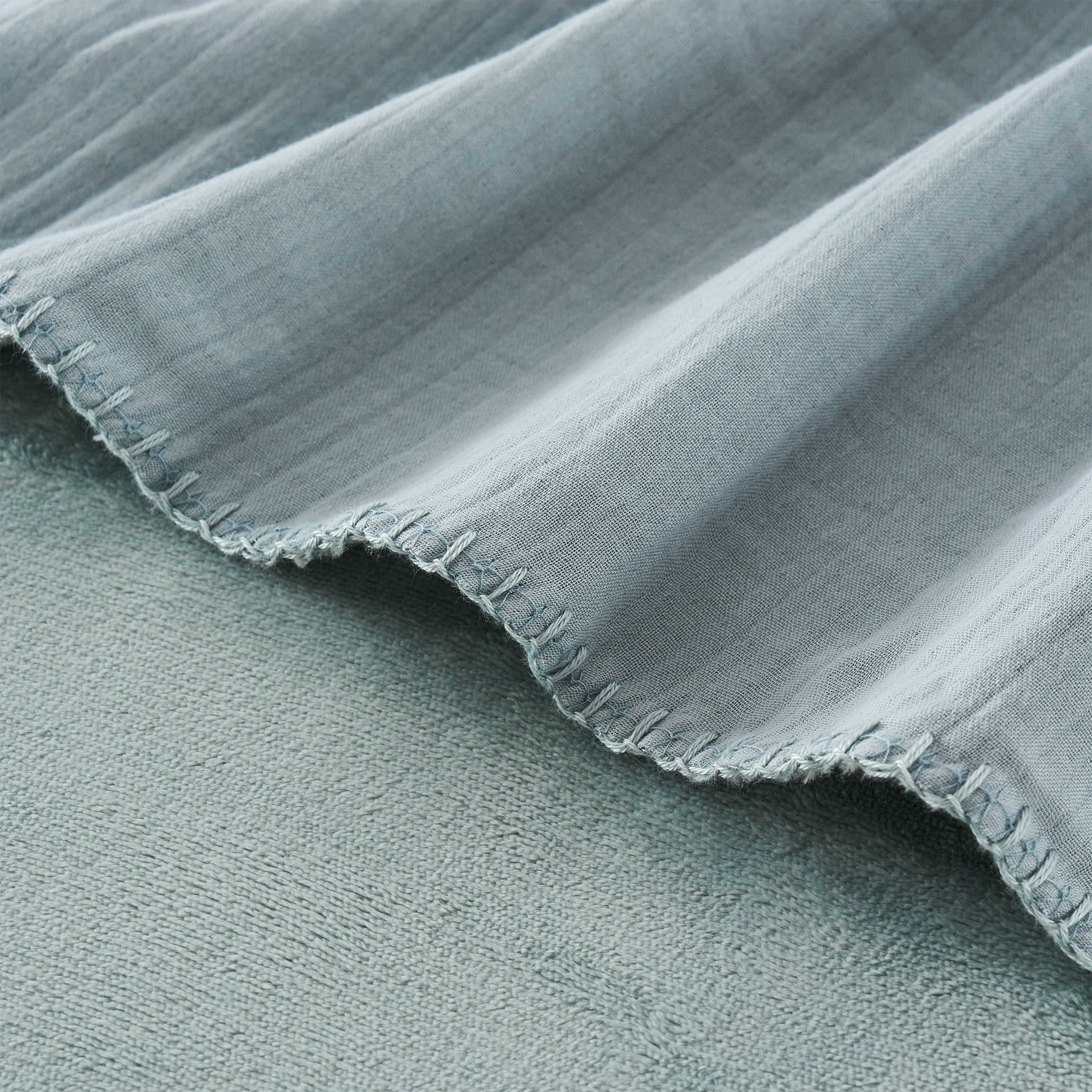 My Texas House Palmer Green Muslin Flannel Bed Blanket, King