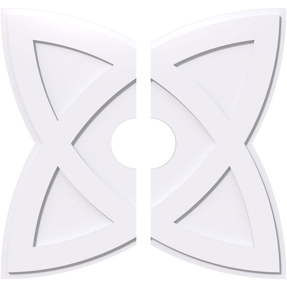32"OD x 6"ID x 12"C x 1"P Cosmo Architectural Grade PVC Contemporary Ceiling Medallion, Two Piece
