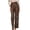 Brown, variant on Joernso Women High Waist Solid Color Retro Long Pants Slim Fit Straight Wide Leg Side Pockets Faux Leather Street Party Trousers