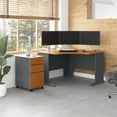 thumbnail image 2 of Bush Business Furniture Series A Corner Desk with 3 Drawer Mobile Pedestal, Natural Cherry, 2 of 6