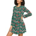 thumbnail image 3 of joogoo Christmas Bows Women's Long Sleeve Nightgown Sleepwear L, 3 of 8