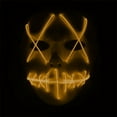 thumbnail image 4 of Gustave Scary Halloween LED Mask EL Grow Mask 3 Lighting Modes LED Light UP Creepy Face Mask for Halloween Costume Cosplay Party "Yellow", 4 of 13