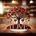 thumbnail image 5 of Valentine Decorations Valentine Tree Sign 2D Acrylic Plaque Love Heart Rose Tree Table Decor Romantic Tabletop Centerpiece Signs for Home Decor Gift Dining Room Table Wedding Anniversary Party, 5 of 8