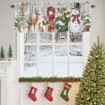 thumbnail image 4 of Christmas Xmas Valance Curtain for Windows Tree Snowman Deer Robin Bird Red Balls Curtain Valances Short Window Treatments Panels for Kitchen Bathroom Laundry Room Basement 60 x 14 Inch, 4 of 7