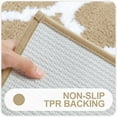 thumbnail image 4 of Buganda Microfiber Bathroom Rugs Set 2 Piece,U-Shaped Toilet Rug, Machine Wash Dry, Non-Slip Absorbent Shaggy Bath Mats for Tub, Shower and Bathroom (30"x20"+24"x20", Beige), 4 of 6