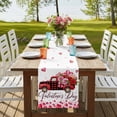 thumbnail image 4 of Table Runners 70 Inches Long Dress Scarves, Valentine's Day Farmhouse Coffee/Dining/Kitchen Table Decor, Holiday Table Runner, Pink Roses Car Love Hearts Romantic 13x70 Inch, 4 of 9