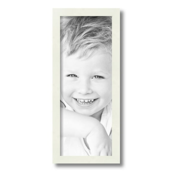 ArtToFrames 7" x 18" White Picture Frame, 7x18 inch White Wood Poster Frame (WOM-5138)