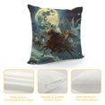 thumbnail image 4 of Orinice Santa Reindeer Full Moon Graphic Decorative Pillow Cover for Home Couch Living Room Bed Sofa - Winter Theme Printed on Both Sides - 1PC 12x12in, 4 of 5