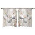thumbnail image 2 of Christmas Balls Sheer Curtains 54 Inches Long, Xmas Balls Golden Grey Light Filtering Window Curtains for Living Room/Bedroom, Rod Pocket Voile Sheer Curtain Drapes, 52"W x 54"L, 2 Panels, 2 of 9