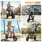 SISIGAD Electric Scooter with Seat, 650W Motor up to 19 Mph and 20 Miles Long Range, Commuter Electric Scooter for Adults, Large Basket