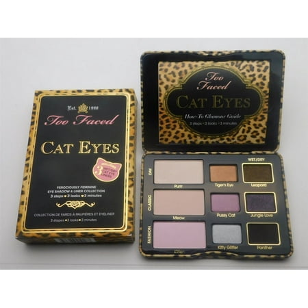 Too Faced Cat Eyes Ferociously Feminine Eye Shadow & Liner Collection: 3 eye shadows .07 Oz. each, 6 eye shadows .03 Oz. each