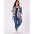 thumbnail image 3 of DARING DIVA Plus Size Leopard Print Asymmetric Hem Cardigan 4X Grey Blue, 3 of 6