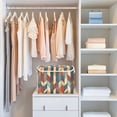 thumbnail image 4 of Yayeee Collapsible Cube Storage Bin with Lid Fabric Closet Decorative Basket with Handles, Beige Geometric, 4 of 7