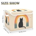 thumbnail image 5 of Yayeee Collapsible Cube Storage Bin with Lid Fabric Closet Decorative Basket with Handles, Beige Cat Rainbow, 5 of 7