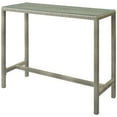 thumbnail image 1 of Modern Contemporary Urban Design Outdoor Patio Balcony Garden Furniture Bar Side Table, Rattan Wicker Glass, Light Grey Gray, 1 of 3