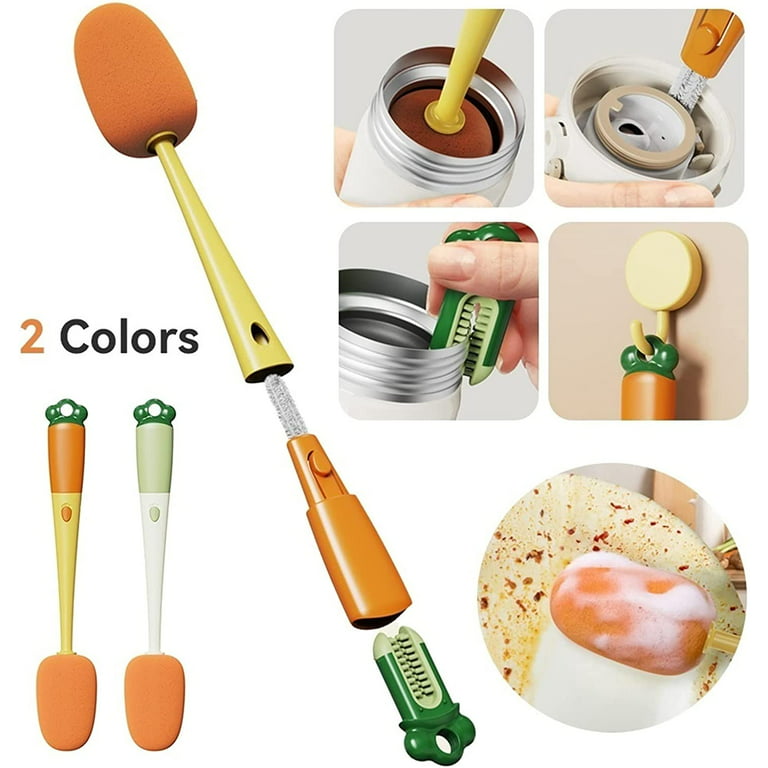 3 in 1 Multifunctional Kitchen Cup Cleaning Brush, Soft Sponge Cleaning  Brush Multipurpose Bottle Cleaner Cup Cover Lid Groove Cleaner Home Kitchen  Washing Tool 