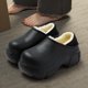 thumbnail image 2 of Pantuflas de felpa gruesas de invierno, suaves, para mujer, para el interior del hogar, cálidas, suaves, antideslizantes, impermeables, de EVA, de algodón, 2 of 5