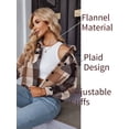 thumbnail image 4 of Weardear Women's Cropped Casual Jacket Flannel Fall Outwear Jacket Plaid Button Down Coat, 4 of 5
