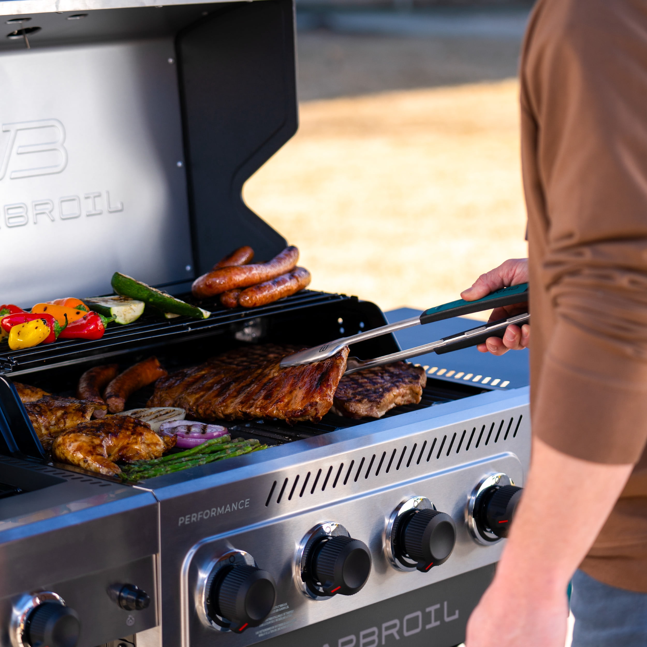 Charbroil® Performance Series™ FlavorMax™ 4-Burner Cart Gas Grill with Side Burner, Stainless