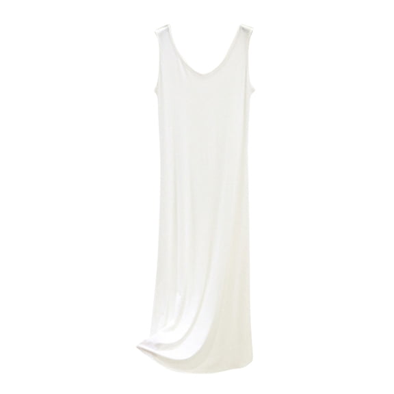 BUIGTTKLOP Nightgown for Women Sleeveless Tank Pajamas Dress Wide Strap V Neck Full Length Nightshirts Comfy Loungewear