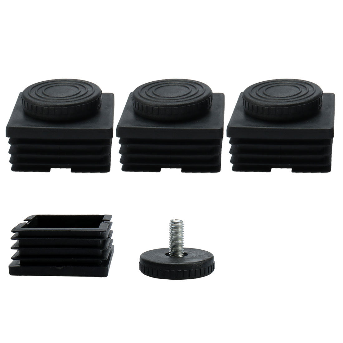 Square Plastic End Caps /Adjustable Table Foot Furniture Leveling Feet M8 Nuts 