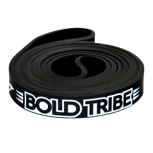 BOLD TRIBE Banda de Resistencia TRX | Liga De Resistencia para Ejercicio en Casa Gimnasio + Bolsa Nylon + Liga Estiramiento | Crossfit Pull Ups Loop Bands Fitness Rehabilitación - #2 Negra