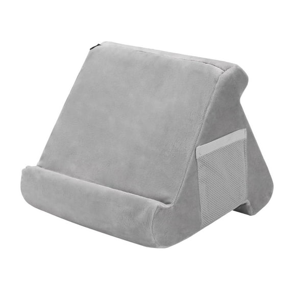 Grey Multi Angle Cushioned Tablet Stand Pillow For Ipad Magazines Hands Free Viewing Non Woven Fabric Grey