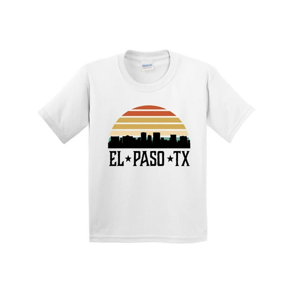 Inktastic El Paso Texas Skyline Retro Youth T-Shirt