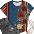 thumbnail image 5 of Elvqul Womens T Shirts Plus Size American Flag Tops 4th of July Patriotic V-Neck Independence Day Eagle Shirts for Women, 5 of 6