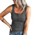 thumbnail image 4 of Lovebay Womens V Neck Henley Tank Tops Low Cut Solid Sexy Summer Sleeveless Button Down Shirts S-3XL, 4 of 6