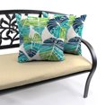 thumbnail image 3 of Jordan Manufacturing 18" x 18" Hixon Caribe Blue Leaves Square Outdoor Throw Pillow (2 Pack), 3 of 10