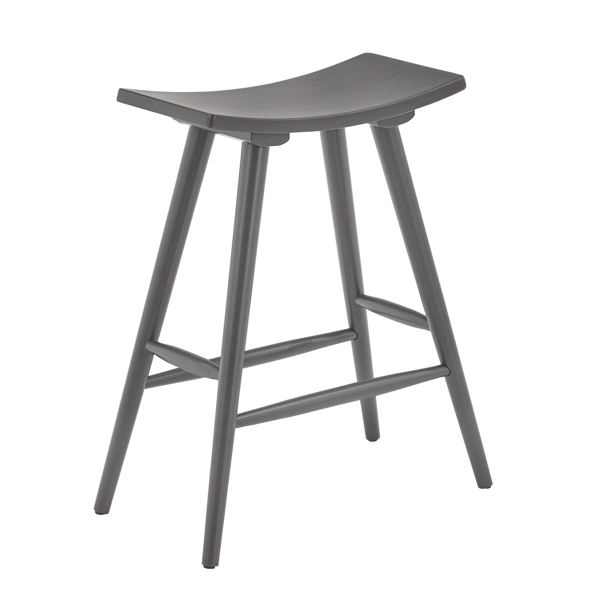 Weston Home Danville Solid Wood 24" Counter Stool, Set of 2, Frost Grey Finish
