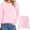 Pink, variant on Long Sleeve Women’s Tee with Thumb Holes Crew Neck Casual Knit Top for Everyday Commute Solid Basic Fall Layer(Black,M)