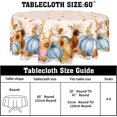 thumbnail image 5 of Fall Tablecloth Round 60 Inch Autumn Harvest Orange Blue Pumpkin Table Cloth Sunflower Maple Leaf Washable Thanksgiving Table Cover for Kitchen Dinner Room Holiday Picnic Party Indoor Outdoor Decor, 5 of 6