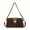coffee color, variant on Women's Gold Chain Shoulder Bag - Suede Small Square Crossbody, Autumn/Winter All-Match Fashion Bag (8.2×3.1×4.7in)