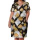 thumbnail image 2 of Trajes de cartas con patrón de símbolos para mujer vestido de noche holgado con bolsillo negro Perla y dorado ropa de lujo, 2 of 6