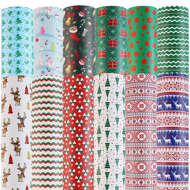 12 Uds. Pendientes de pieza de cuero PU con tema navideño, lazos para el pelo, fabricación de joyas artesanales